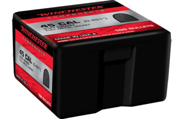 Image of Winchester Ammo Centerfire Handgun Reloading, 45 Cal .451 230 Grain, Full Metal Jacket, 100 Bullets, WB45MC230X