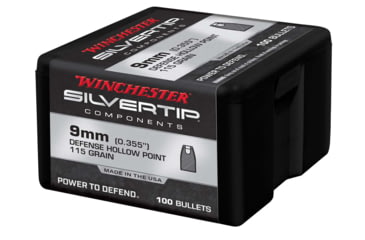 Image of Winchester Ammo Centerfire Handgun Reloading 9 mm .355 115 Gr Silvertip Hollow P WB9ST115X