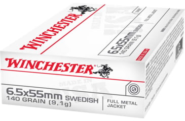 Image of Winchester Ammo USA6555 USA Target 6.5x55 Swedish 140 Gr Full Metal Jacket 20 Pe