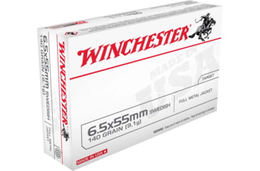 Image of Winchester Ammo USA6555 USA Target 6.5x55 Swedish 140 Gr Full Metal Jacket 20 Pe