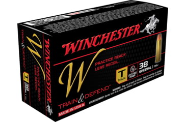 Image of Winchester Ammo W Train And Defend .38 Special 130 Grain Full Metal Jacket Ammo, W38SPLT