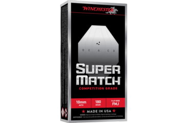Image of Winchester Ammunition Super Match, 10MM, 180 Grain, Flat Nose Bullet, 50 Round Box SM10FN180
