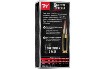 Image of Winchester Ammunition Super Match, 223 Remington, 69 Grain, Boat Tail Hollow Point, 20 Round Box SM223
