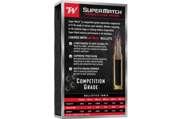 Image of Winchester Super Match .308 175 Grain BC MAX Brass Cased Rifle Ammunition, 20 Rounds, SM308BC