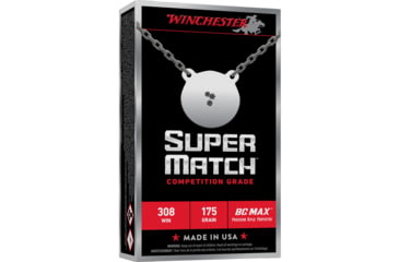Image of Winchester Ammunition Super Match, 308 Winchester, 175 Grain, BC MAX Bullet, 20 Round Box SM308BC