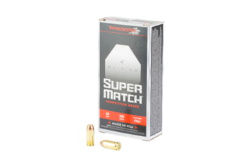 Image of Winchester Ammunition Super Match, 40 S&amp;W, 180 Grain, Flat Nose Bullet, 50 Round Box SM40FN180