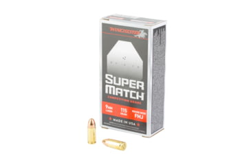 Image of Winchester Ammunition Super Match, 9MM, 115 Grain, Round Nose Bullet, 50 Round Box SM9RN115