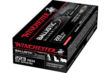 Image of Winchester Ballistic Silvertip .223 Remington 55 grain Fragmenting Polymer Tip Brass Cased Centerfire Rifle Ammo, 20 Rounds, SBST223B