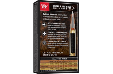 Image of Winchester Ballistic Silvertip .308 Winchester 168 grain Fragmenting Polymer Tip Brass Cased Centerfire Rifle Ammo, 20 Rounds, SBST308A