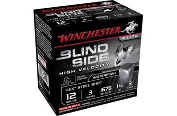 Image of Winchester Blind Side 12 Gauge 1 1/8 oz 3in Centerfire Shotgun Ammo, 25 Rounds, SBS123HV3