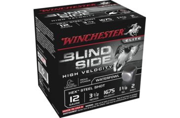 Image of Winchester Blind Side 12 Gauge 1 3/8 oz 3.5in Centerfire Shotgun Ammo, 25 Rounds, SBS12LHV2