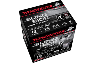 Image of Winchester Blind Side 12 Gauge 1 3/8 oz 3.5in Centerfire Shotgun Ammo, 25 Rounds, SBS12LHV5