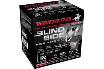 Image of Winchester Blind Side 12 Gauge 1 3/8 oz 3.5in Centerfire Shotgun Ammo, 25 Rounds, SBS12LHV5