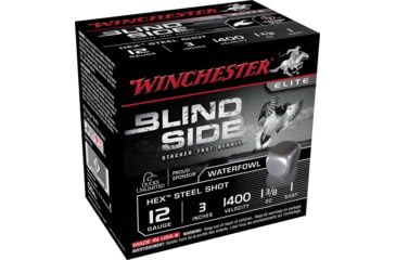 Image of Winchester Blind Side 12 Gauge 1 3/8 oz 3in Centerfire Shotgun Ammo, 25 Rounds, SBS1231