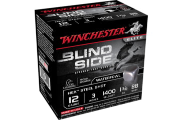 Image of Winchester Blind Side 12 Gauge 1 3/8 oz 3in Centerfire Shotgun Ammo, 25 Rounds, SBS123BB