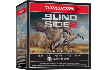 Image of Winchester Blind Side 2 12 Gauge, 1 3/8oz, 3in Shotgun Ammo, 25 Rounds, XBS123BB