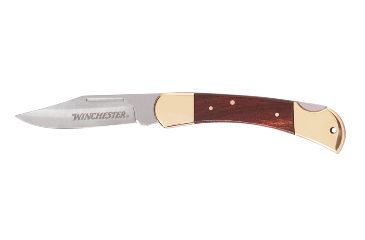 Image of Winchester Knives Brass Knife, 3.5in Blade, Leather Sheath 22-41322