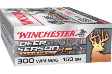 Image of Winchester Copper Impact .300 Winchester Short Magnum 150 Grain Solid Copper Brass Cased Centerfire Rifle Ammo, 20 Rounds, X300SDSLF