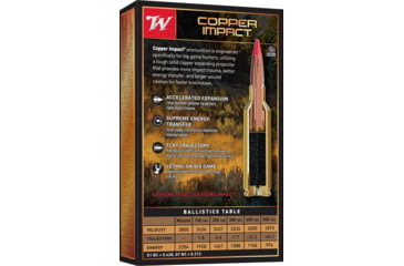 Image of Winchester Copper Impact 6.5 Creedmoor 125 grain Copper Extreme Point Centerfire Rifle Ammo, 20 Rounds, X65CLF