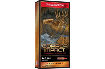 Image of Winchester Copper Impact 6.5mm PRC 125 Grain Copper Solid Centerfire Rifle Ammo, 20 Rounds, X65PCLF