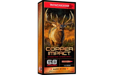Image of Winchester Copper Impact 6.8 Western 162 Grain Copper Extreme Point Brass Cased Centerfire Rifle Ammo, 20 Rounds, X68WCLF