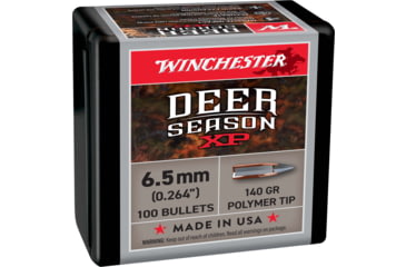 Image of Winchester Deer Season XP .264 Caliber Rifle Bullets, 125 grain, Rapid Expansion Polymer Tip, 100 Bullets, WB65XP