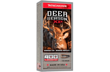 Image of Winchester Deer Season XP .400 legend 190 Grain Extreme Point Brass Cased Rifle Ammunition, 20 Rounds, Brass/Copper, X400DS