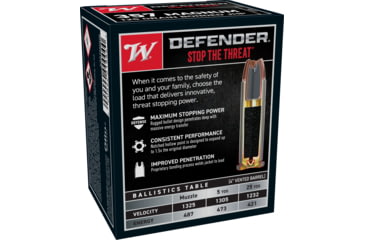 Image of Winchester Defender HANDGUN .357 Magnum 125 grain Bonded Jacketed Hollow Point Brass Cased Centerfire Pistol Ammo, 20 Rounds, S357MPDB