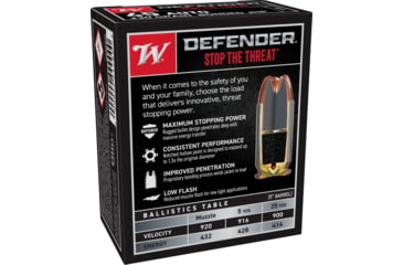 Image of Winchester Defender HANDGUN .45 ACP 230 grain Bonded Jacketed Hollow Point Brass Cased Centerfire Pistol Ammo, 20 Rounds, S45PDB