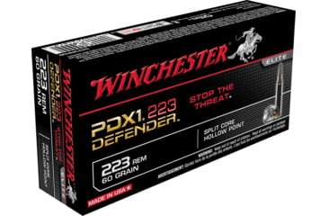 Image of Winchester Defender RIFLE .223 Remington 60 grain Split Core Hollow Point Centerfire Rifle Ammo, 20 Rounds, S223RPDB