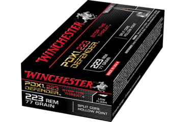 Image of Winchester Defender RIFLE .223 Remington 77 grain Split Core Hollow Point Centerfire Rifle Ammo, 20 Rounds, S223RPDB2
