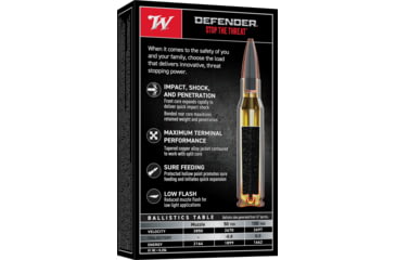 Image of Winchester Defender RIFLE .308 Winchester 120 grain Split Core Hollow Point Centerfire Rifle Ammo, 20 Rounds, S308PDB