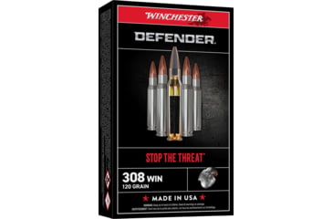 Image of Winchester Defender RIFLE .308 Winchester 120 grain Split Core Hollow Point Centerfire Rifle Ammo, 20 Rounds, S308PDB