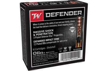 Image of Winchester Defender Shotshell 410 Bore 1/4 oz 2.5in Centerfire Shotgun Ammo, 10 Rounds, S410PDX1