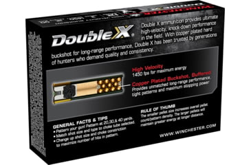 Image of Winchester Double X 12 Gauge 12 Pellets 3in Centerfire Shotgun Buckshot Ammo, 5 Rounds, SB12300