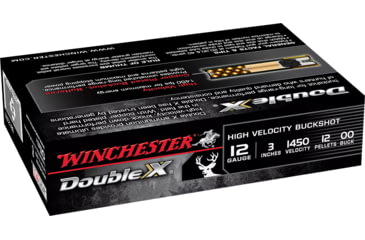 Image of Winchester Double X 12 Gauge 12 Pellets 3in Centerfire Shotgun Buckshot Ammo, 5 Rounds, SB12300