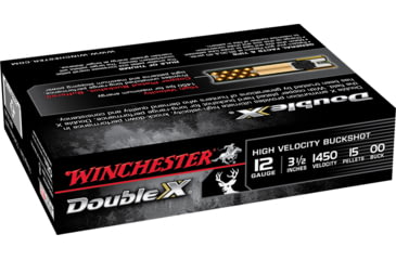 Image of Winchester Double X 12 Gauge 15 Pellets 3.5in Centerfire Shotgun Buckshot Ammo, 5 Rounds, SB12L00
