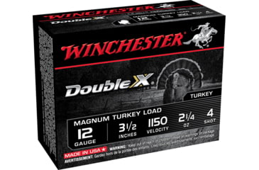 Image of Winchester Double X 12 Gauge 2 1/4 oz 3.5in Centerfire Shotgun Ammo, 10 Rounds, XXT12L4