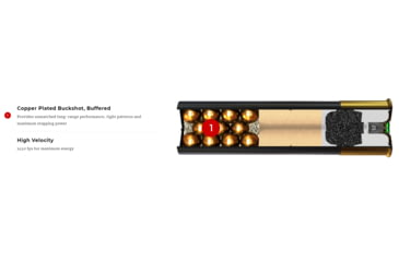 Image of Winchester Double X Shotgun Buckshot, 12 Gauge, 3.5 Length, #00 Buck Size, 15 Pellets, 5 Rounds, SB12L00