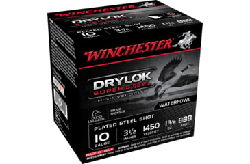 Image of Winchester Drylok 10 Gauge 1 3/8 oz 3.5in Centerfire Shotgun Ammo, 25 Rounds, SSH10BBB