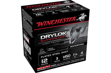Image of Winchester Drylok 12 Gauge 1 1/4 oz 3in Centerfire Shotgun Ammo, 25 Rounds, SSH1234