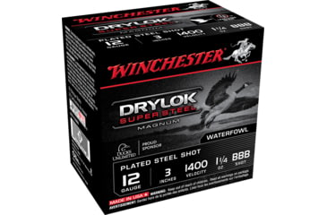 Image of Winchester Drylok 12 Gauge 1 1/4 oz 3in Centerfire Shotgun Ammo, 25 Rounds, XSC123BBB