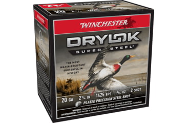 Image of Winchester Drylok Steel Magnum 20 Gauge 3/4 oz 2-3/4in Shotgun Ammo, 25 Round, Size 2, XS202