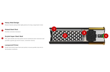 Image of Winchester Drylok Super Steel Shotgun Shot, 10 Gauge, 3.5in Shot Length, 1 3/8oz Shot Weight, 2 Shot Size, 25 Rounds, SSH102