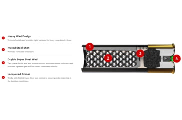 Image of Winchester Drylok Super Steel Shotgun Shot, 10 Gauge, 3.5in Shot Length, 1 3/8oz Shot Weight, BB Shot Size, 25 Rounds, SSH10BB