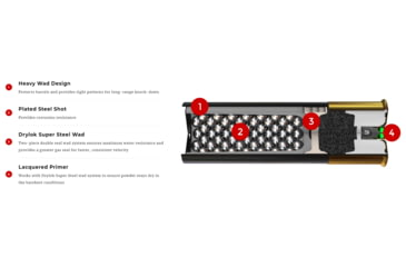 Image of Winchester Drylok Super Steel Shotgun Shot, 10 Gauge, 3.5in Shot Length, 1 5/8oz Shot Weight, 2 Shot Size, 25 Rounds, XSC102