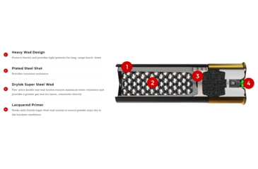 Image of Winchester Drylok Super Steel Shotgun Shot, 12 Gauge, 3in Shot Length, 1 1/4oz Shot Weight, 2 Shot Size, 25 Rounds, XSV1232