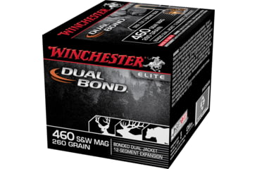 Image of Winchester Dual Bond Handgun .460 S&amp;W 260 grain Bonded Dual Jacket Centerfire Pistol Ammo, 20 Rounds, S460SWDB