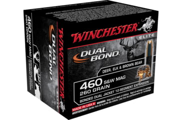 Image of Winchester Dual Bond Handgun .460 S&amp;W 260 grain Bonded Dual Jacket Centerfire Pistol Ammo, 20 Rounds, S460SWDB