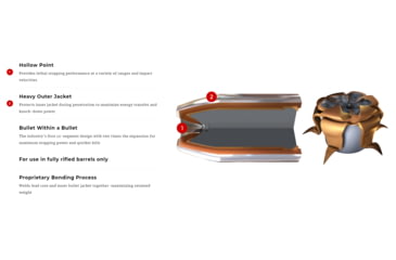 Image of Winchester Dual Bond Shotgun Slugs, 12 Gauge, Bonded Dual Jacket Sabot Slug, 2.75in Shot Length, 375 grain Shot Weight, 5 Rounds, SSDB12
